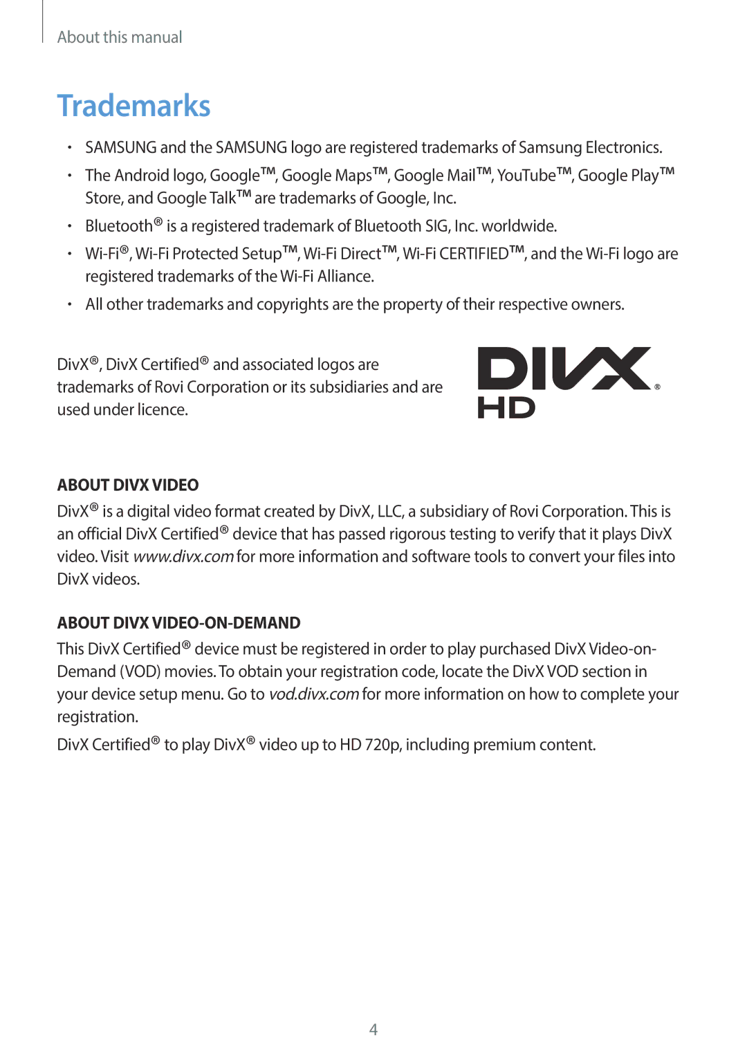 Samsung GT-19505 user manual Trademarks 