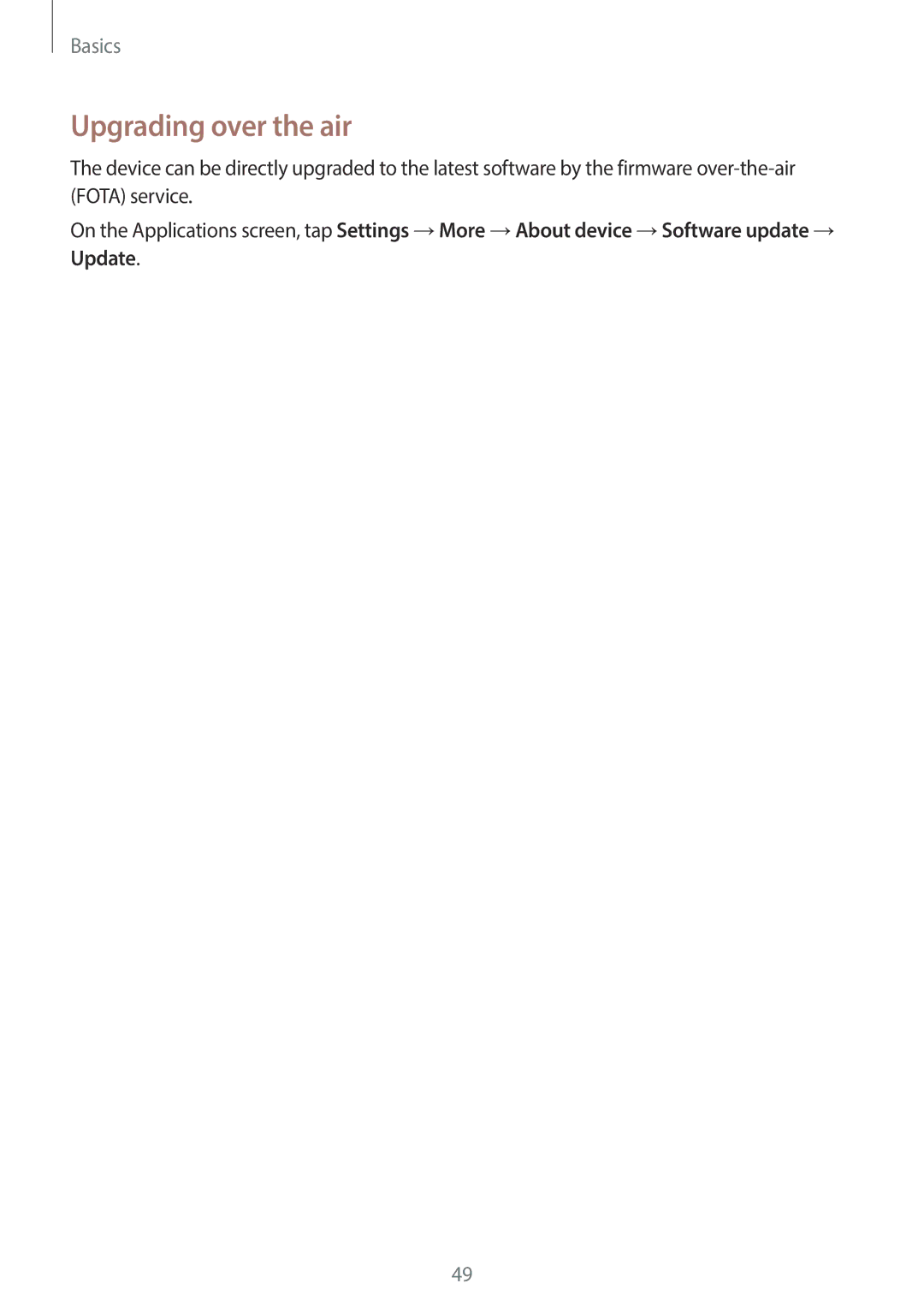 Samsung GT-19505 user manual Upgrading over the air 