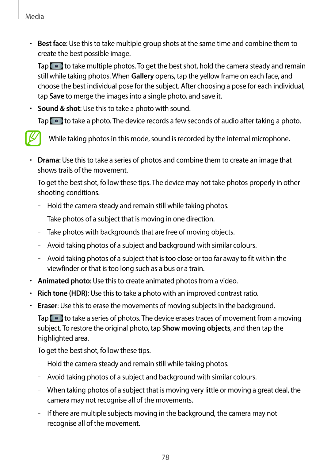 Samsung GT-19505 user manual Sound & shot Use this to take a photo with sound 