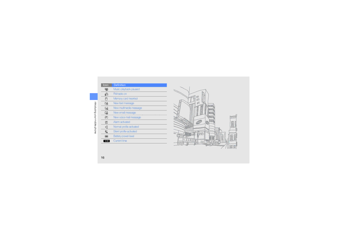 Samsung GT-B3410 user manual Icon Definition 