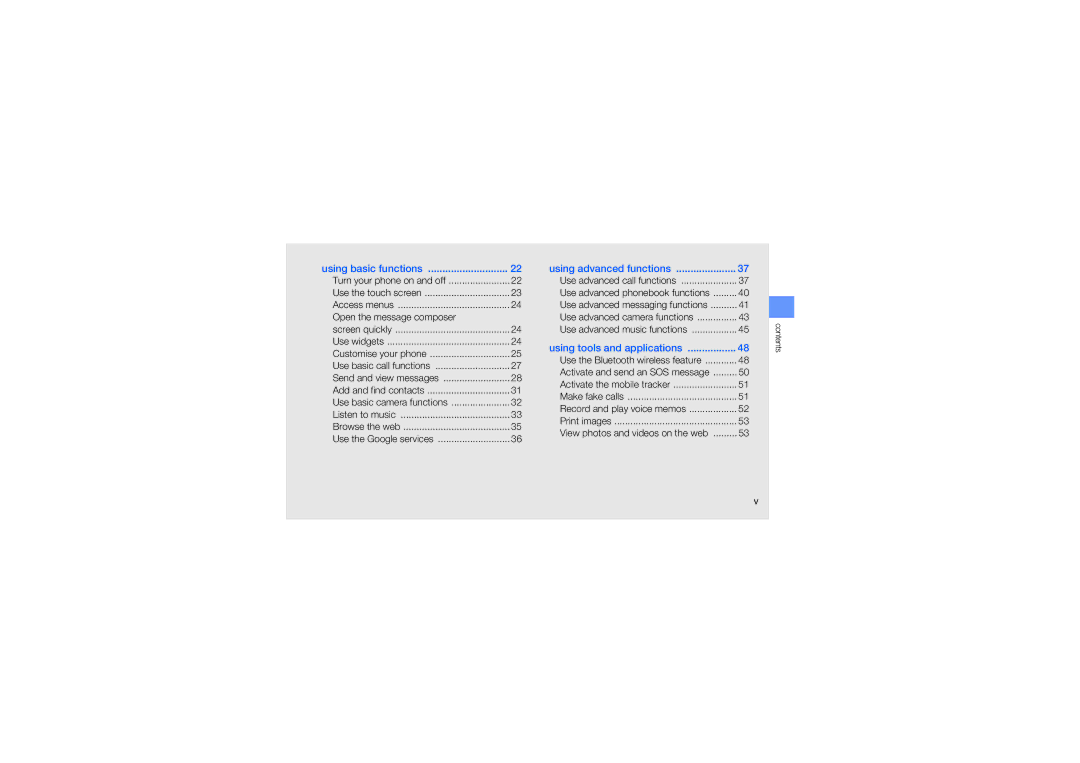 Samsung GT-B3410 user manual Using basic functions 