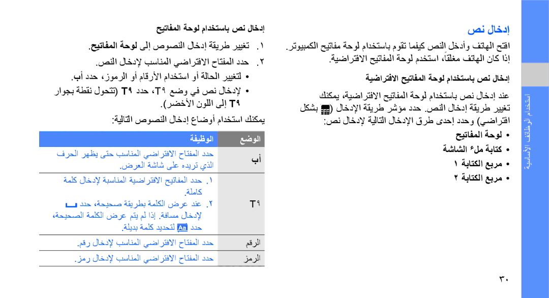 Samsung GT-B3410TIWTHR, GT-B3410TAWARB, GT-B3410TAWMID, GT-B3410TAWPAK, GT-B3410TIWABS, GT-B3410TIWAFR صن لاخدإ, ةفيظولا عضولا 