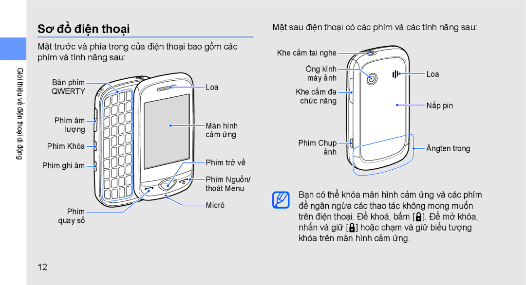 Samsung GT-B3410TIWXXV, GT-B3410TIWXEV, GT-B3410TAWXEV, GT-B3410TAWXXV manual Sơ đồ điện thoại, Qwerty 