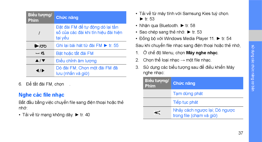 Samsung GT-B3410TIWXEV, GT-B3410TAWXEV, GT-B3410TAWXXV, GT-B3410TIWXXV manual Nghe các file nhạc 