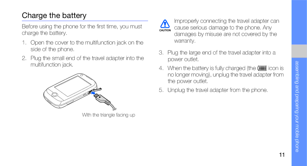 Samsung GT-B5310R user manual Charge the battery 