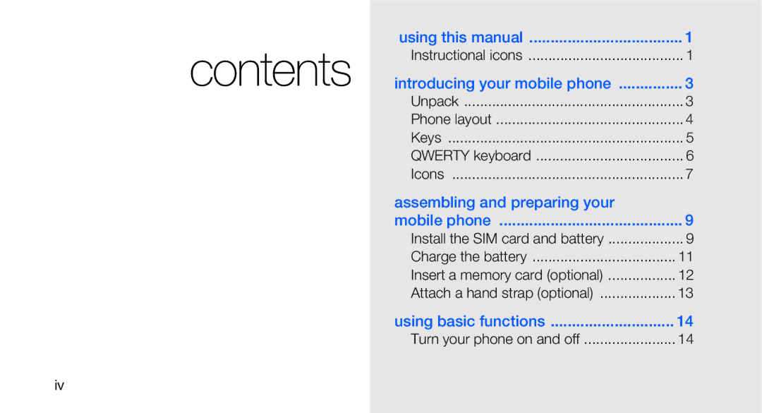 Samsung GT-B5310R user manual Contents 