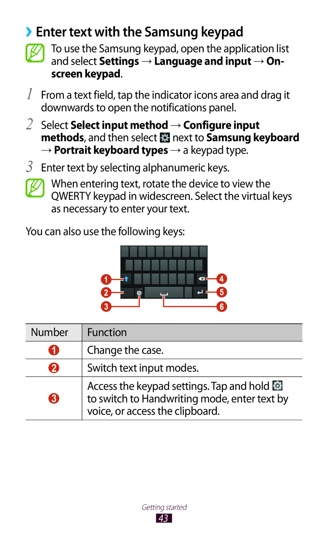 Samsung GT-B5330 user manual ››Enter text with the Samsung keypad, → Portrait keyboard types → a keypad type 