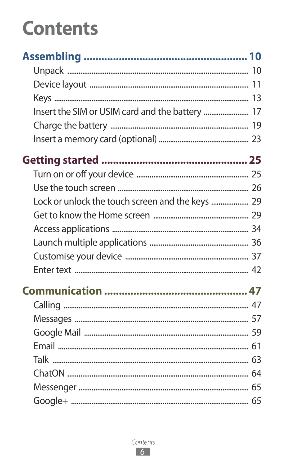 Samsung GT-B5330 user manual Contents 