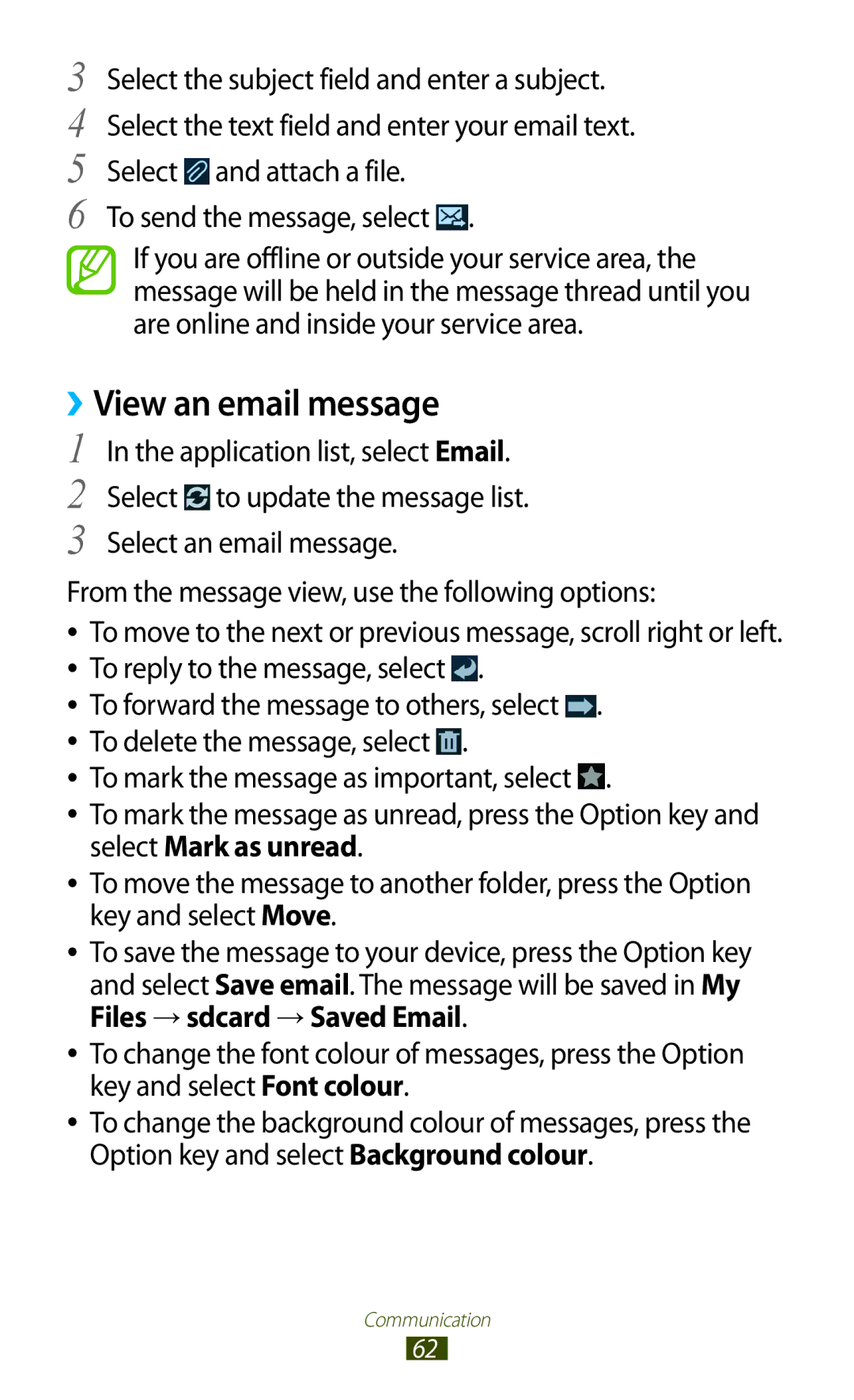 Samsung GT-B5330 user manual ››View an email message 