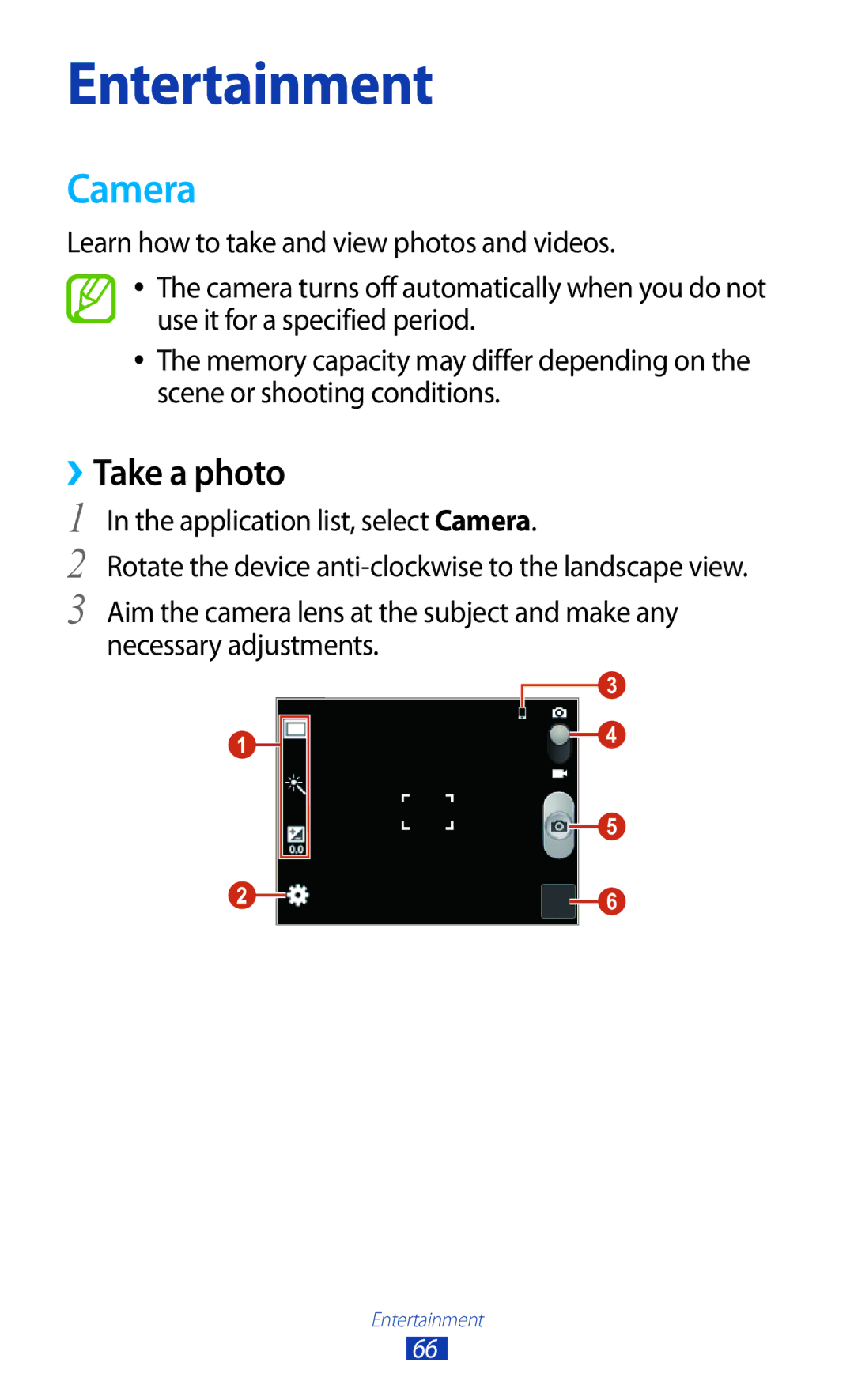 Samsung GT-B5330 user manual Camera, ››Take a photo 