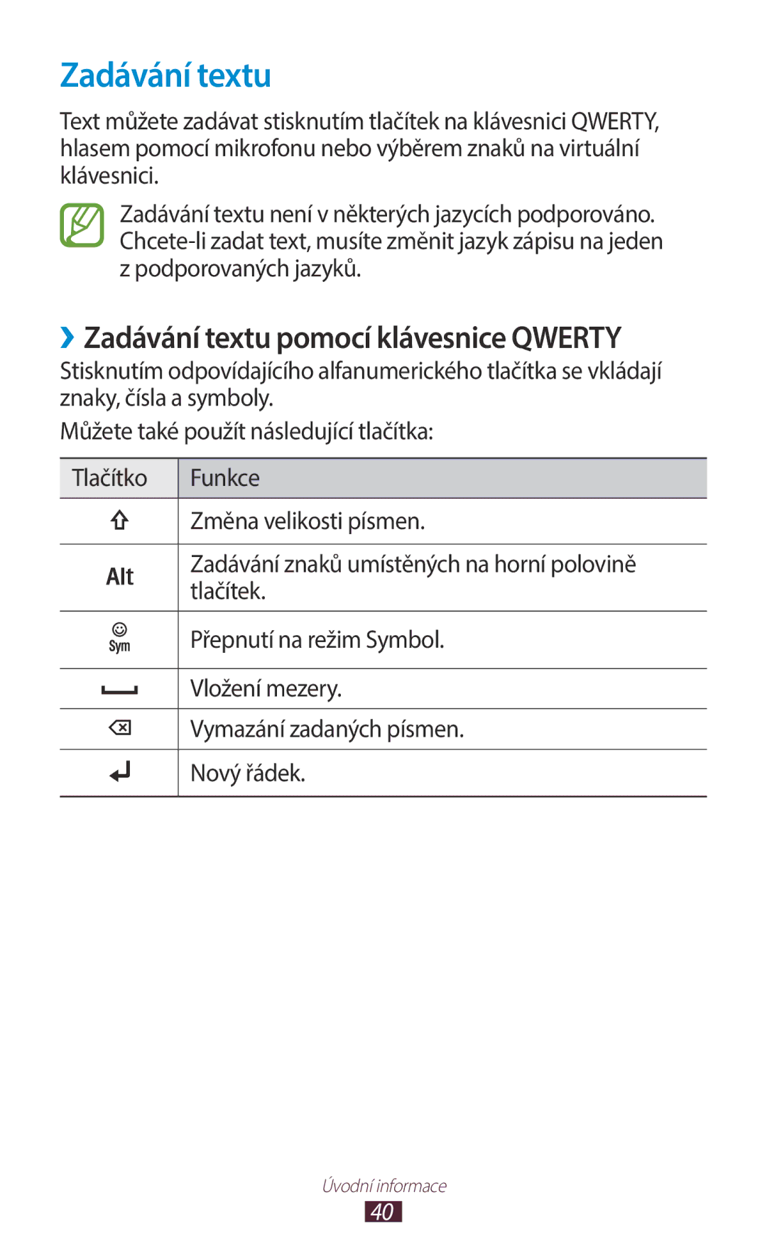 Samsung GT-B5330ZWAXEO, GT-B5330ZIATMZ, GT-B5330ZKATMS, GT-B5330ZWATMZ manual ››Zadávání textu pomocí klávesnice Qwerty 