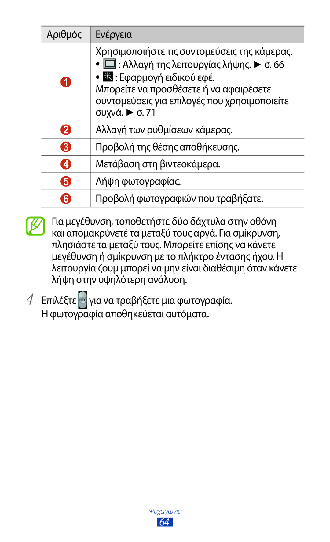 Samsung GT-B5330ZKAEUR manual Αριθμός Ενέργεια, Εφαρμογή ειδικού εφέ, Μπορείτε να προσθέσετε ή να αφαιρέσετε, Συχνά. σ 