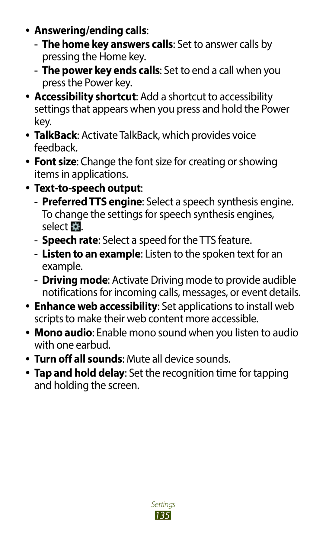 Samsung GT-B5330ZWAPHE, GT-B5330ZWAITV, GT-B5330ZKATIM, GT-B5330ZKAOMN, GT-B5330ZKAITV, GT-B5330ZIATIM Text-to-speech output 