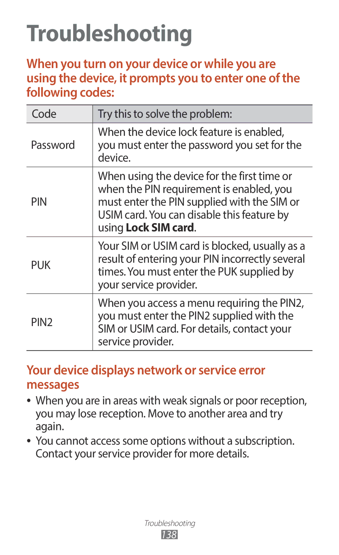 Samsung GT-B5330ZKAYOG, GT-B5330ZWAITV, GT-B5330ZKATIM, GT-B5330ZKAOMN, GT-B5330ZKAITV, GT-B5330ZIATIM Using Lock SIM card 