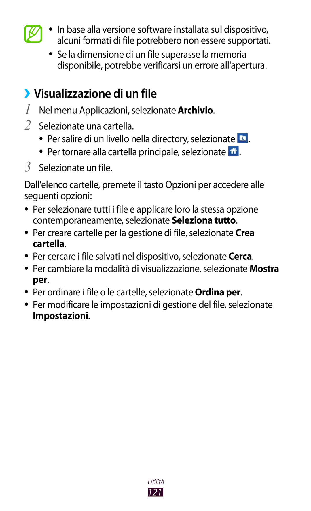 Samsung GT-B5330ZKAOMN, GT-B5330ZWAITV, GT-B5330ZKATIM, GT-B5330ZKAITV, GT-B5330ZIATIM manual ››Visualizzazione di un file 