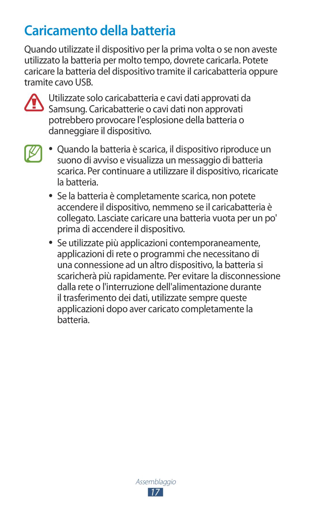 Samsung GT-B5330ZKAITV, GT-B5330ZWAITV, GT-B5330ZKATIM, GT-B5330ZKAOMN, GT-B5330ZIATIM manual Caricamento della batteria 