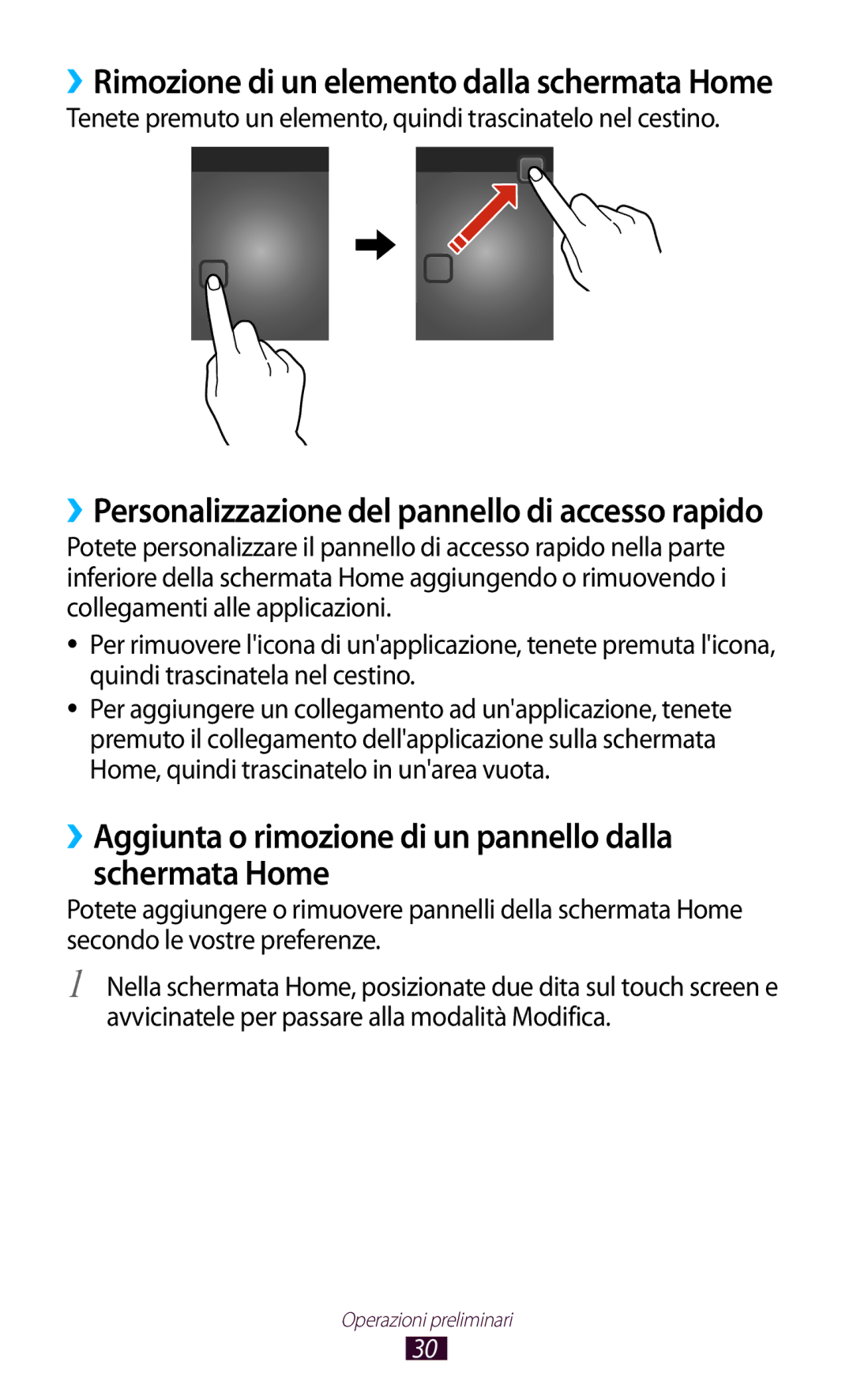 Samsung GT-B5330ZKAOMN, GT-B5330ZWAITV, GT-B5330ZKATIM manual ››Aggiunta o rimozione di un pannello dalla schermata Home 