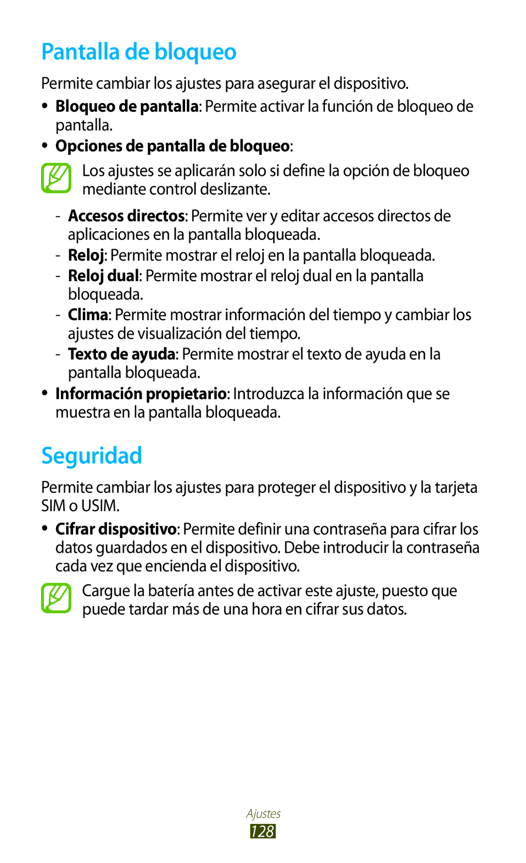 Samsung GT-B5330ZKAYOG, GT-B5330ZWAPHE, GT-B5330ZKAXEC manual Pantalla de bloqueo, Seguridad, Opciones de pantalla de bloqueo 