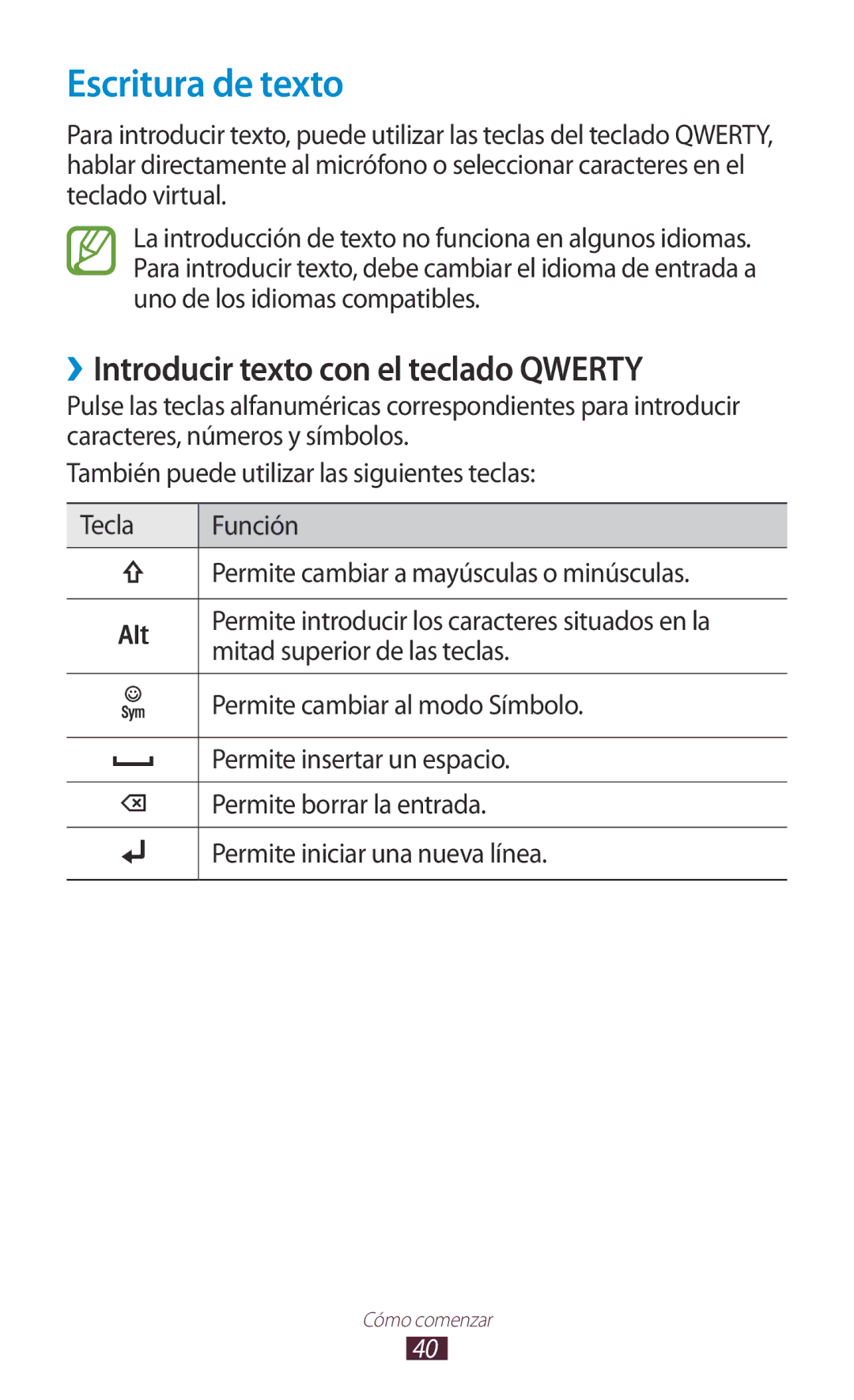 Samsung GT-B5330ZWAPHE, GT-B5330ZKAXEC, GT-B5330ZWAXEC manual Escritura de texto, ››Introducir texto con el teclado Qwerty 