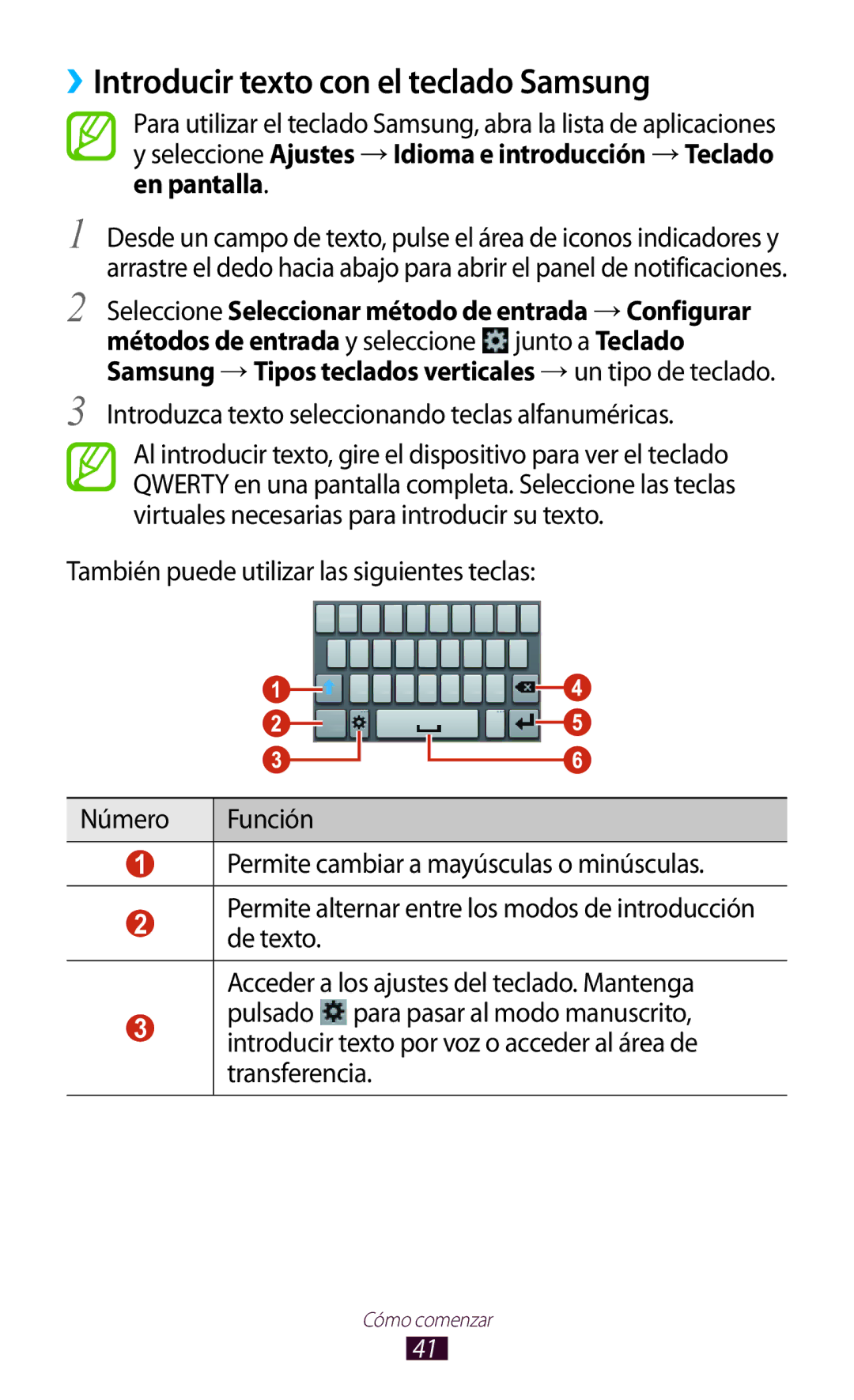 Samsung GT-B5330ZKAXEC ››Introducir texto con el teclado Samsung, Introduzca texto seleccionando teclas alfanuméricas 