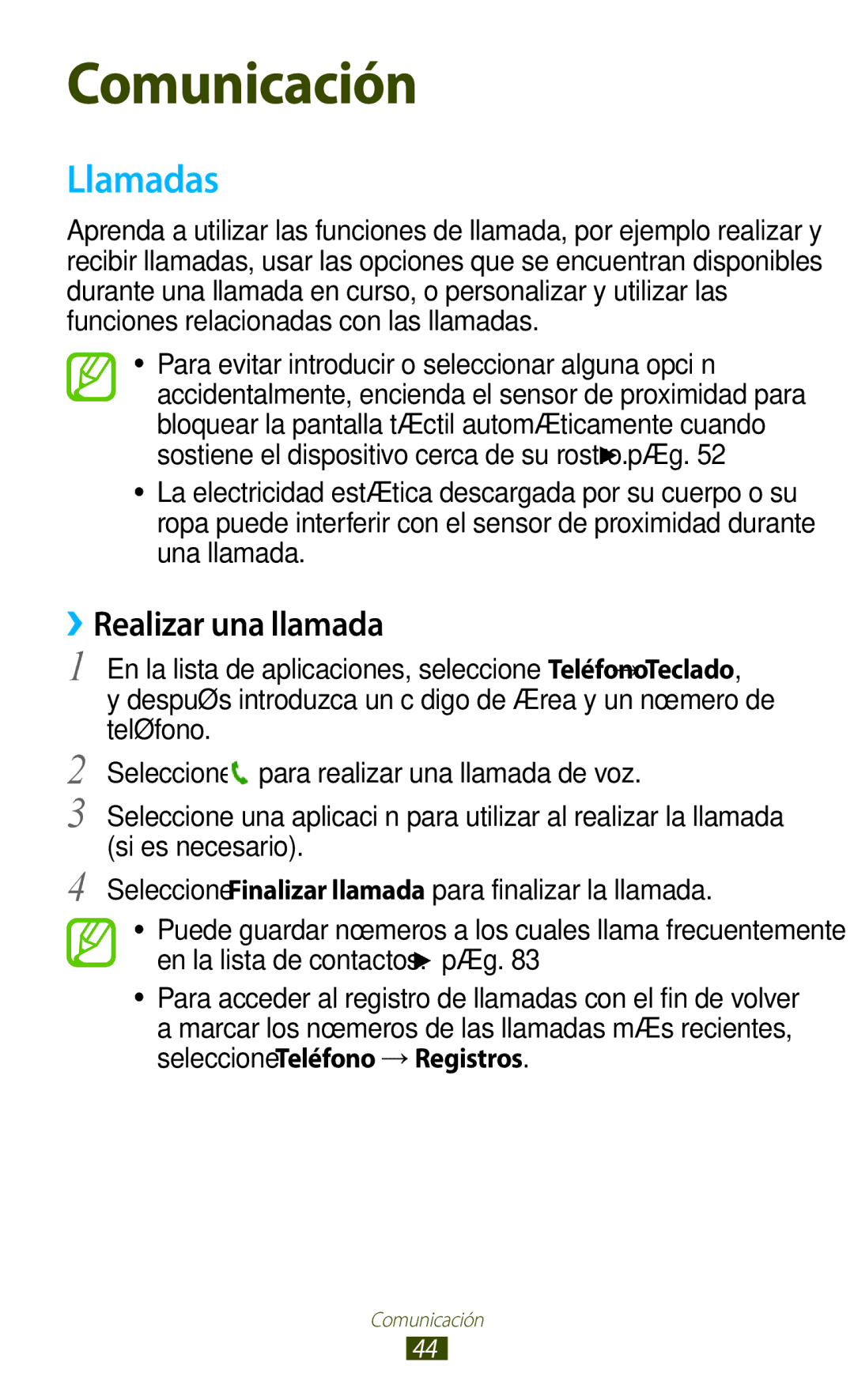 Samsung GT-B5330ZIAXEC, GT-B5330ZWAPHE, GT-B5330ZKAXEC, GT-B5330ZWAXEC, GT-B5330ZKAYOG manual Llamadas, ››Realizar una llamada 