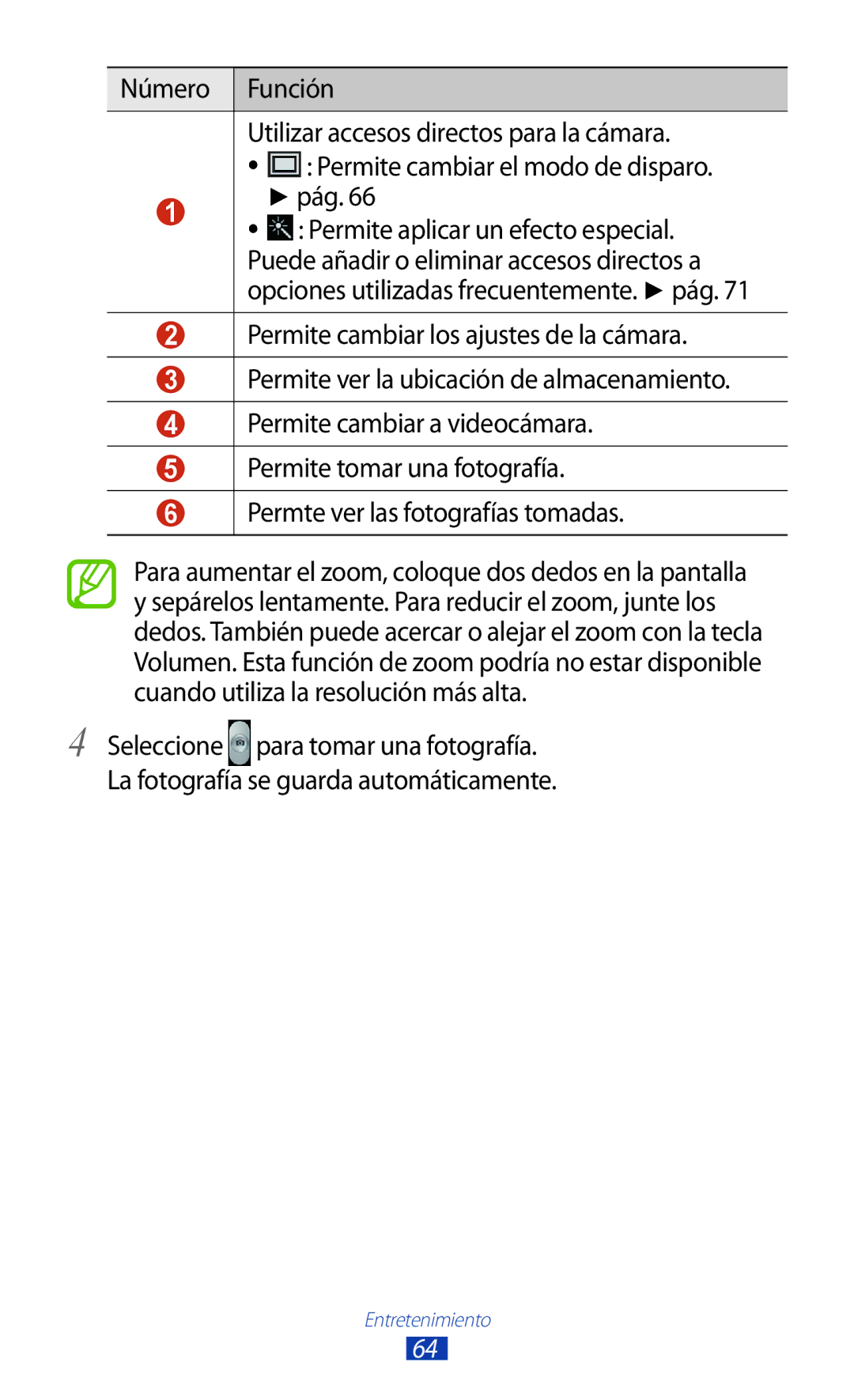 Samsung GT-B5330ZIAXEC, GT-B5330ZWAPHE, GT-B5330ZKAXEC, GT-B5330ZWAXEC, GT-B5330ZKAYOG manual Entretenimiento 