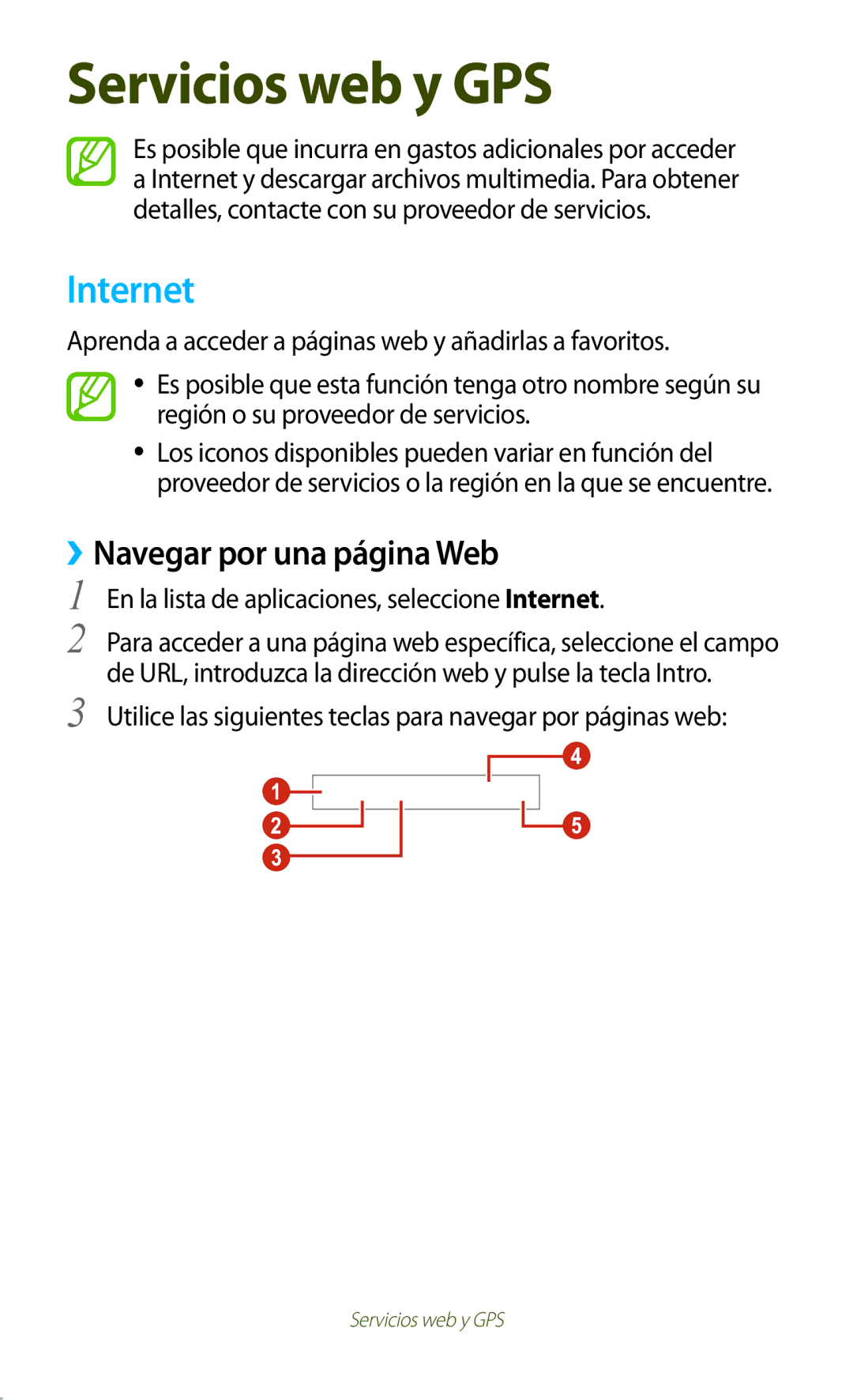 Samsung GT-B5330ZKAXEC, GT-B5330ZWAPHE ››Navegar por una página Web, En la lista de aplicaciones, seleccione Internet 