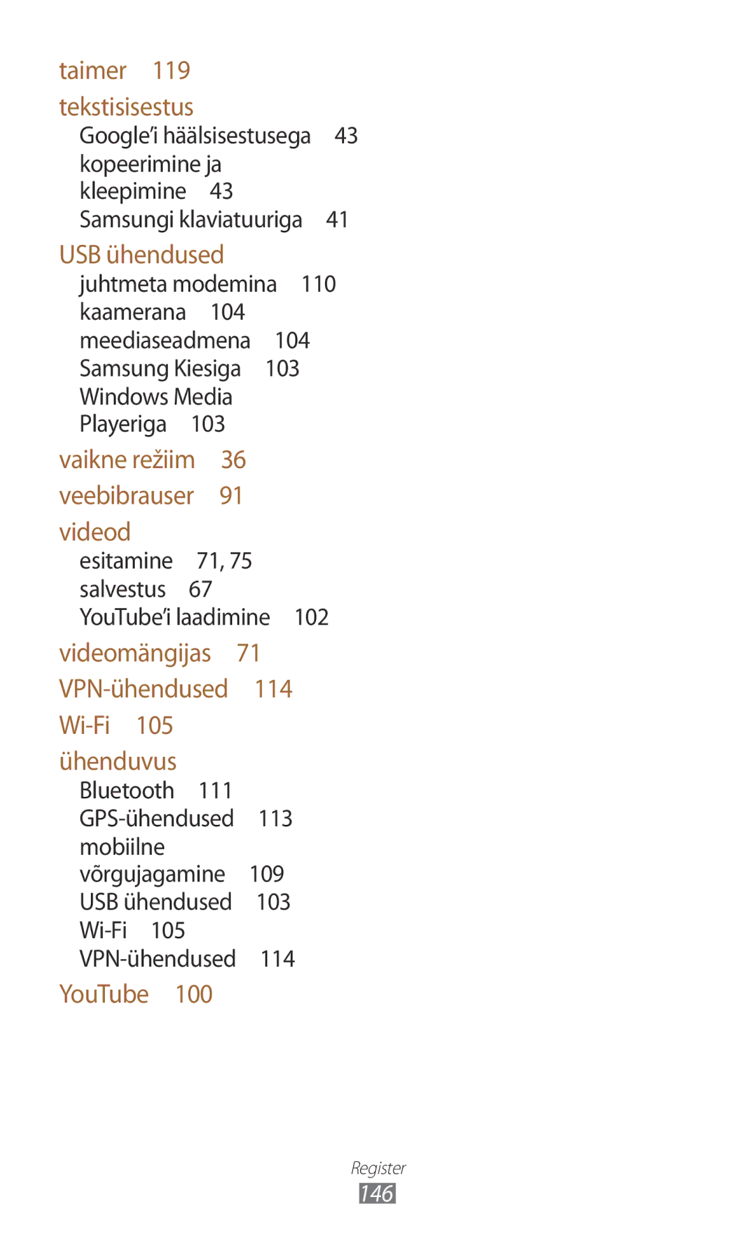 Samsung GT-B5330ZWASEB manual USB ühendused 