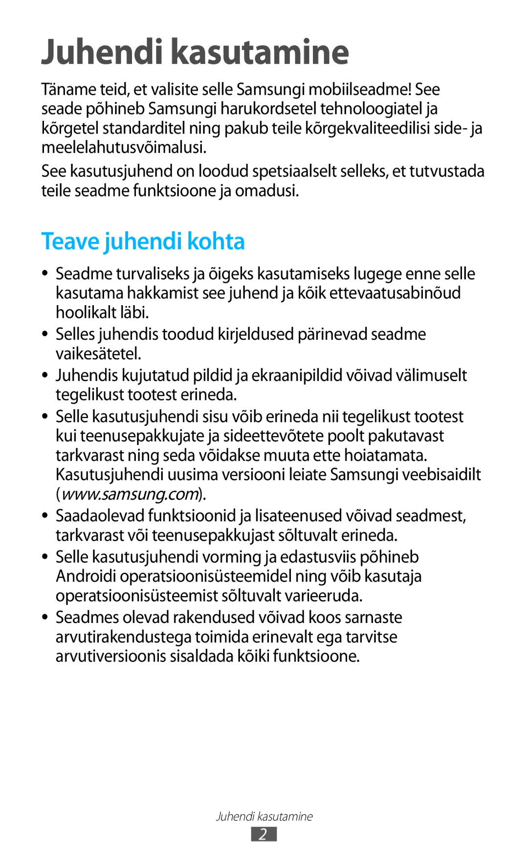 Samsung GT-B5330ZWASEB manual Juhendi kasutamine, Teave juhendi kohta 