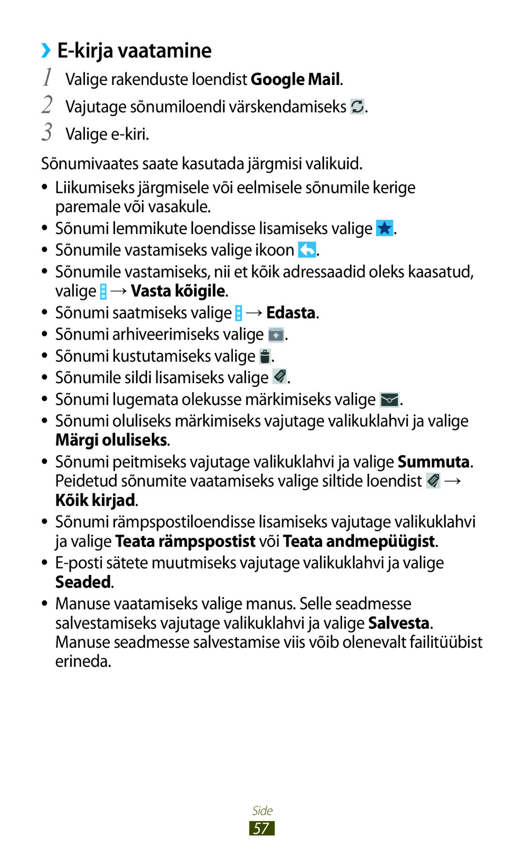 Samsung GT-B5330ZWASEB manual Kirja vaatamine, Valige e-kiri 