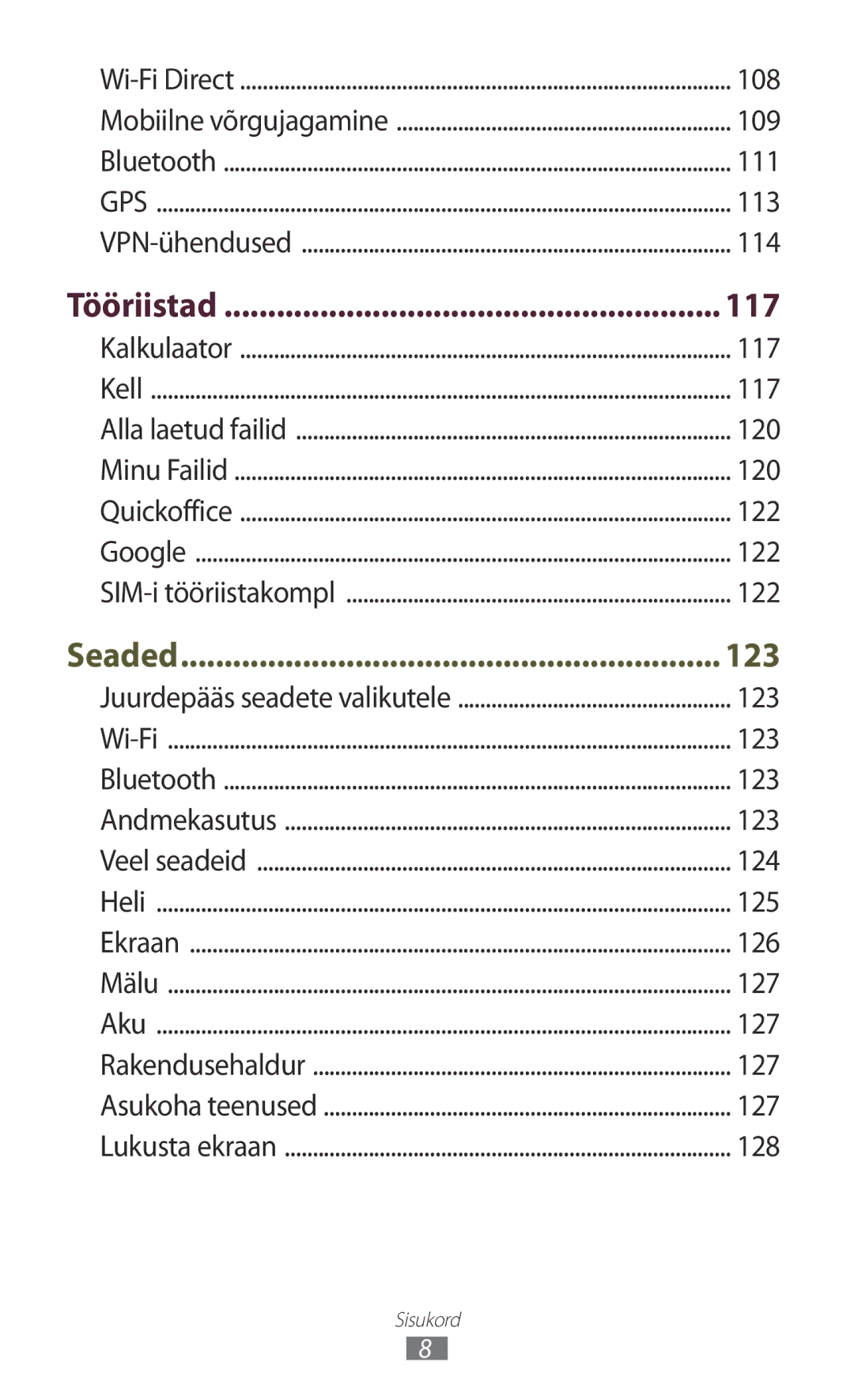 Samsung GT-B5330ZWASEB manual 117, Tööriistad 