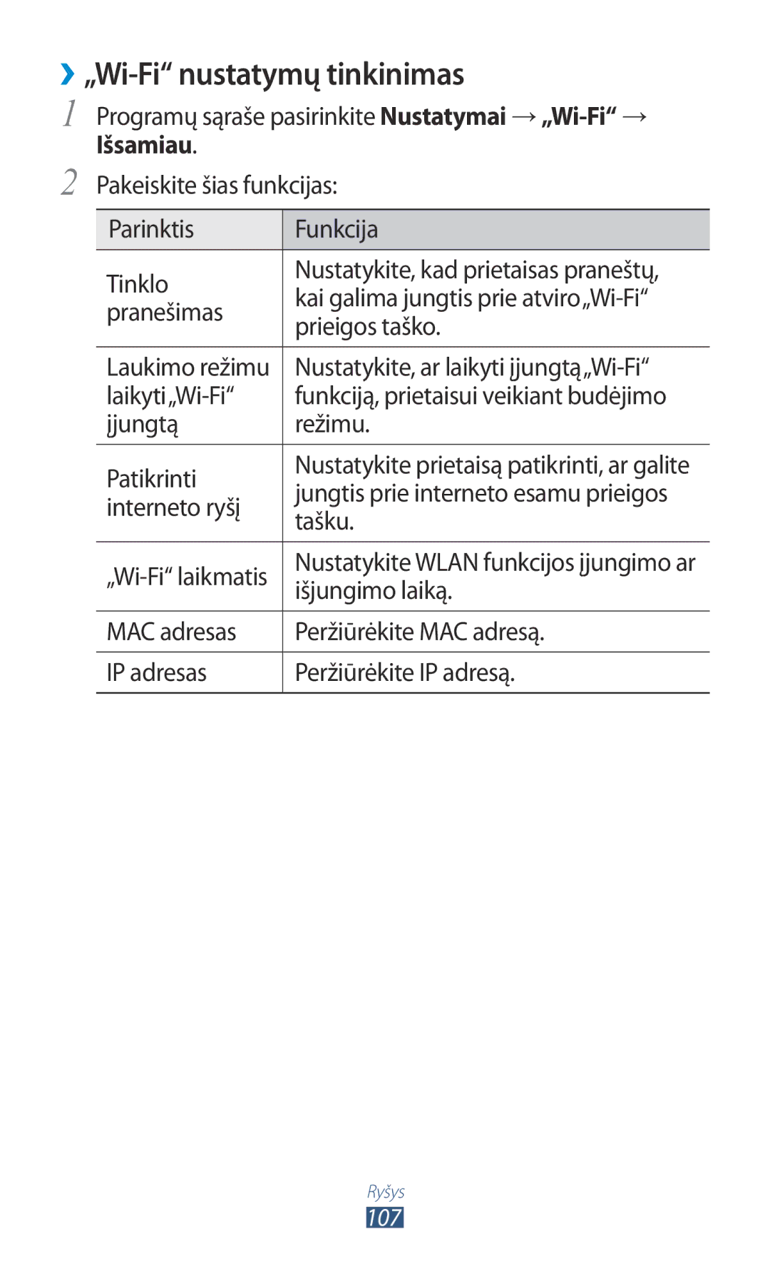 Samsung GT-B5330ZWASEB manual ››„Wi-Fi nustatymų tinkinimas, Išsamiau 