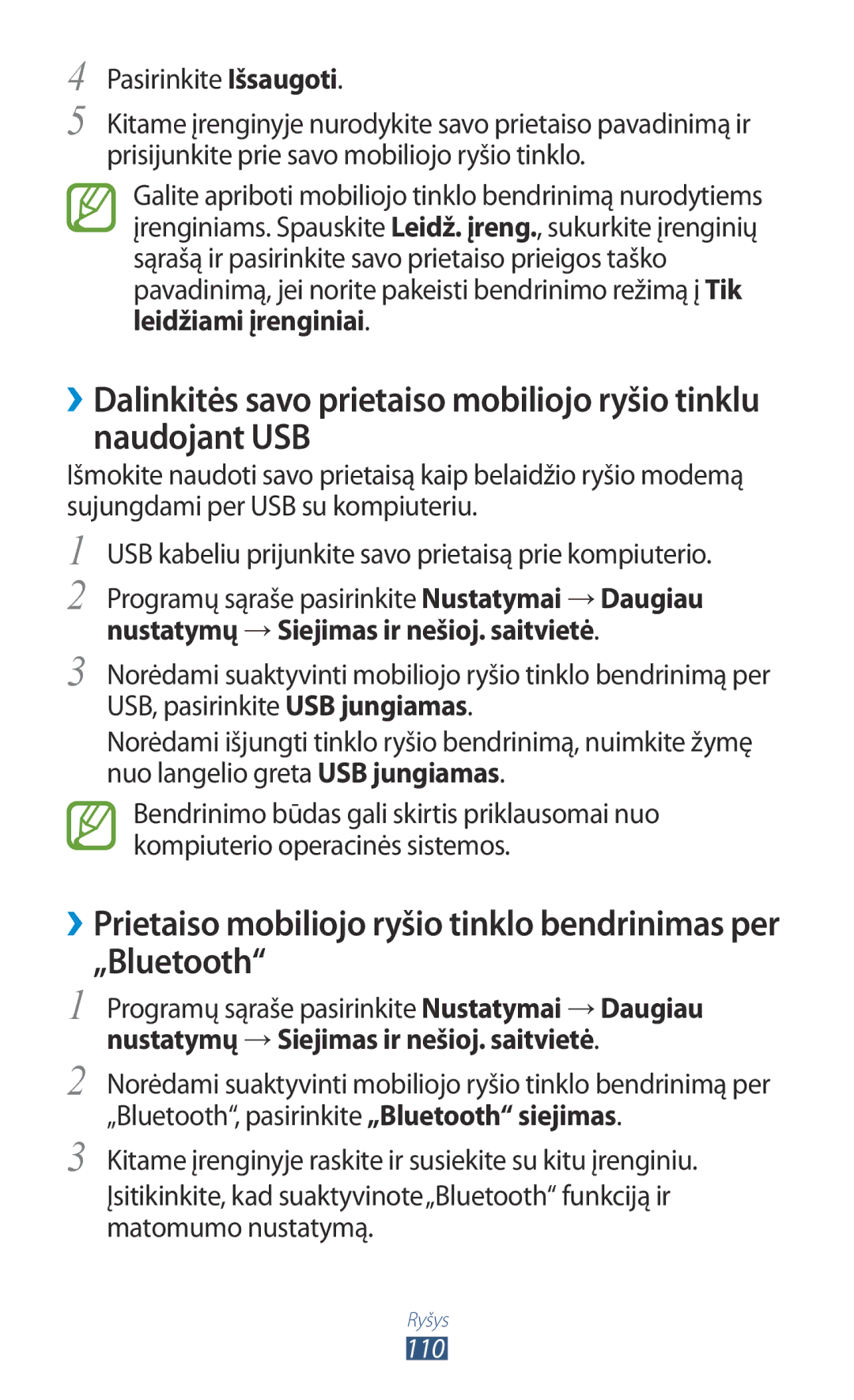 Samsung GT-B5330ZWASEB manual 110 