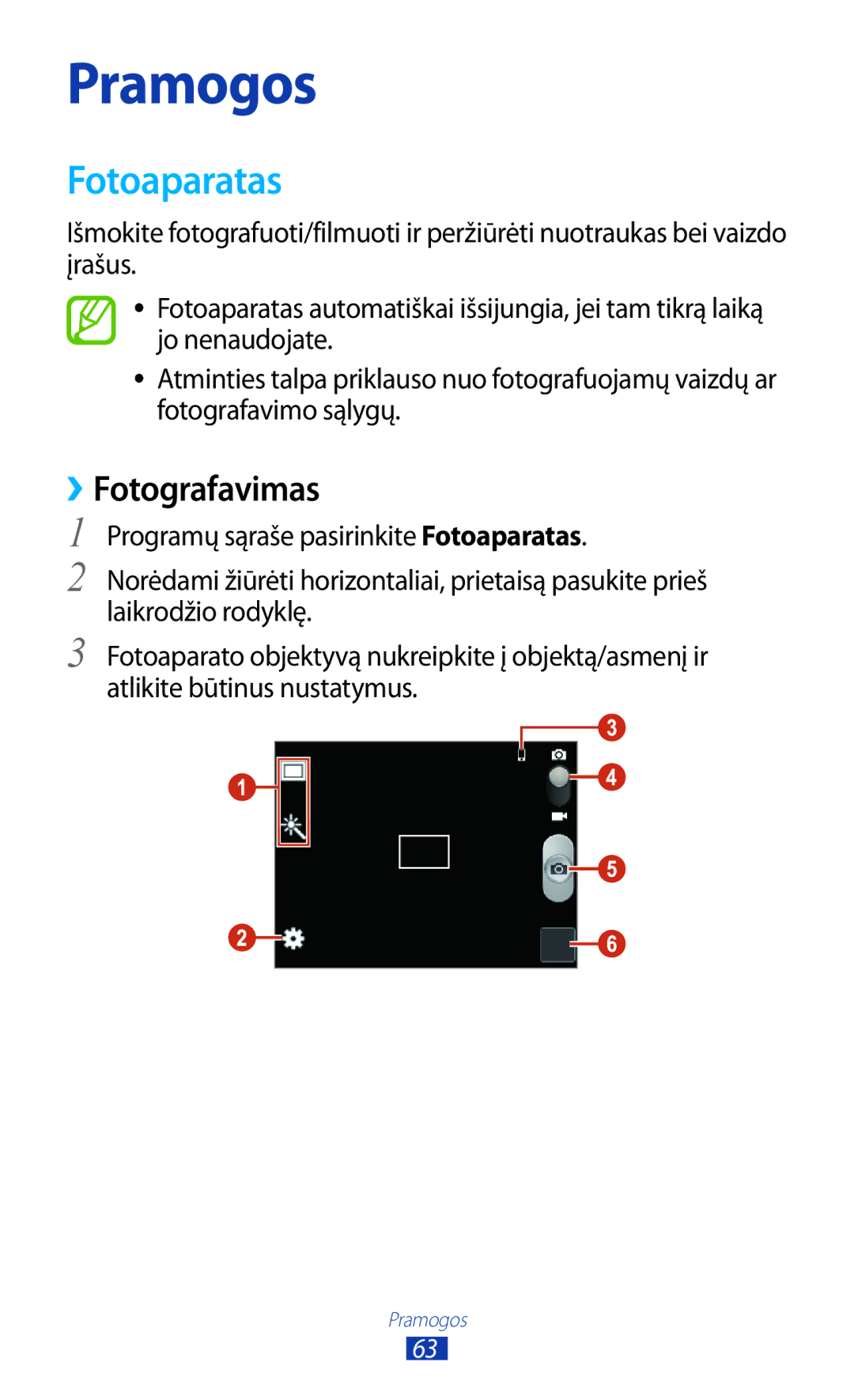 Samsung GT-B5330ZWASEB manual Fotoaparatas, ››Fotografavimas 