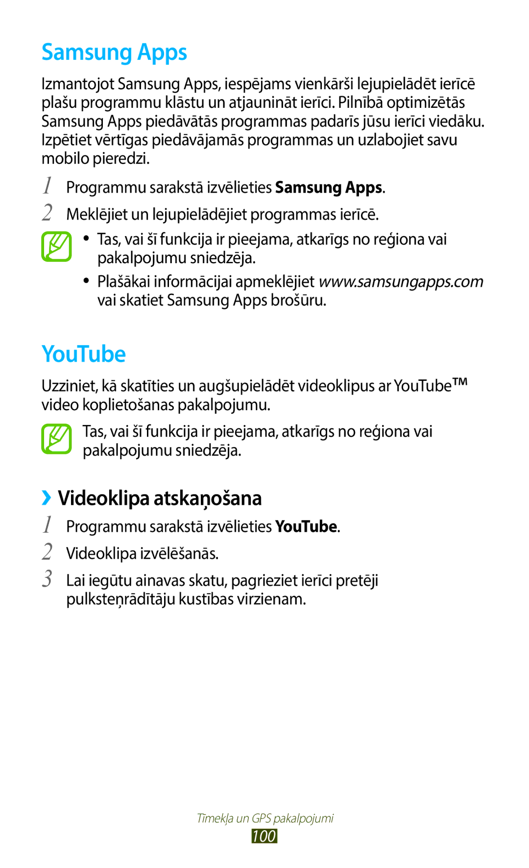 Samsung GT-B5330ZWASEB manual Samsung Apps, YouTube 