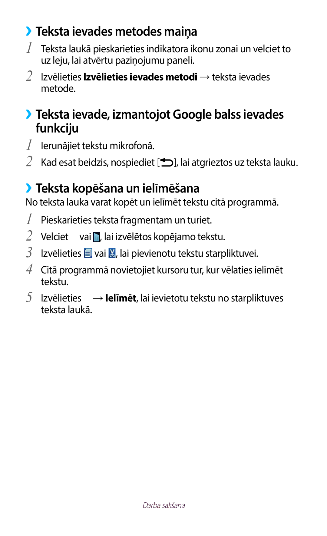 Samsung GT-B5330ZWASEB manual ››Teksta ievades metodes maiņa, ››Teksta ievade, izmantojot Google balss ievades funkciju 