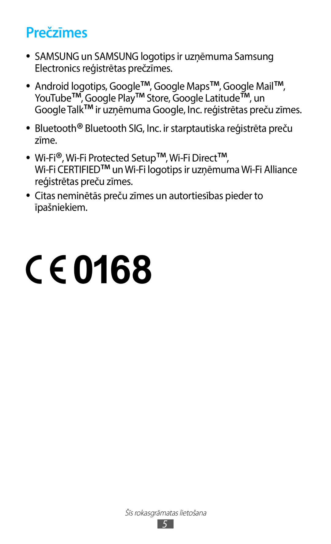 Samsung GT-B5330ZWASEB manual Prečzīmes 