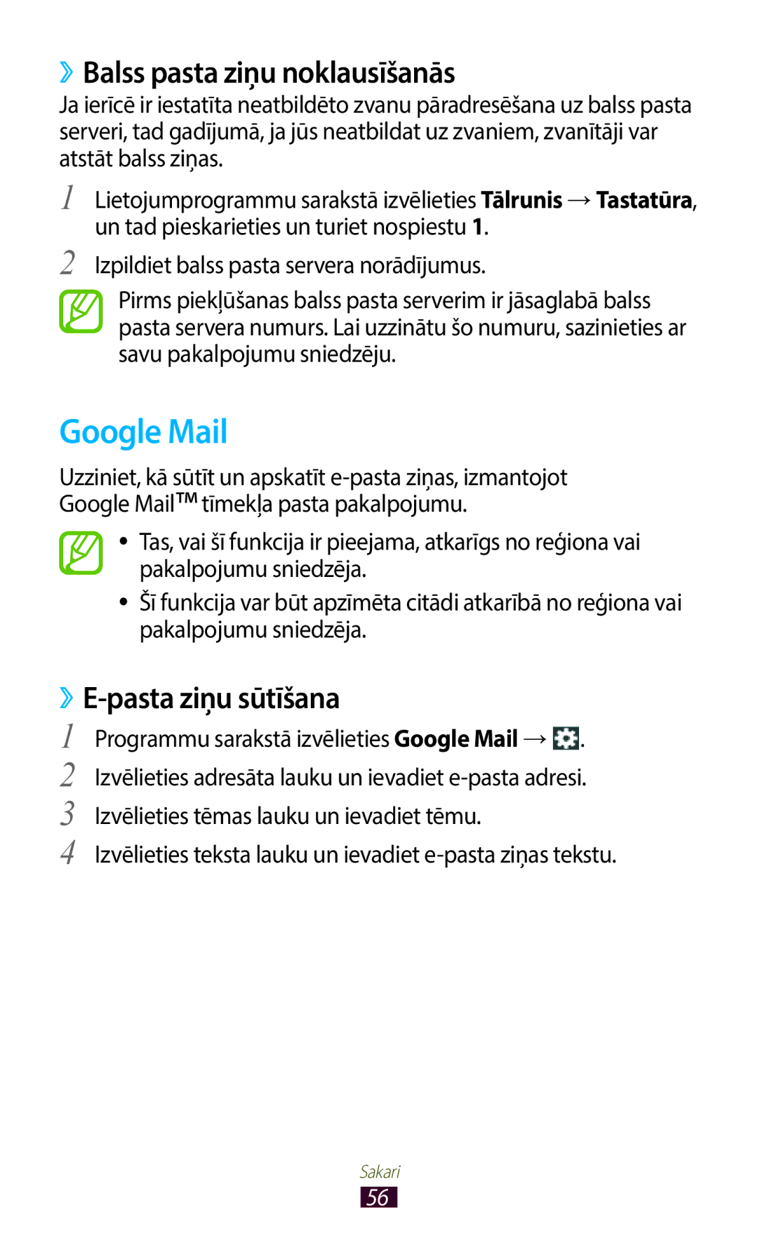 Samsung GT-B5330ZWASEB manual Google Mail, ››Balss pasta ziņu noklausīšanās, ››E-pasta ziņu sūtīšana 