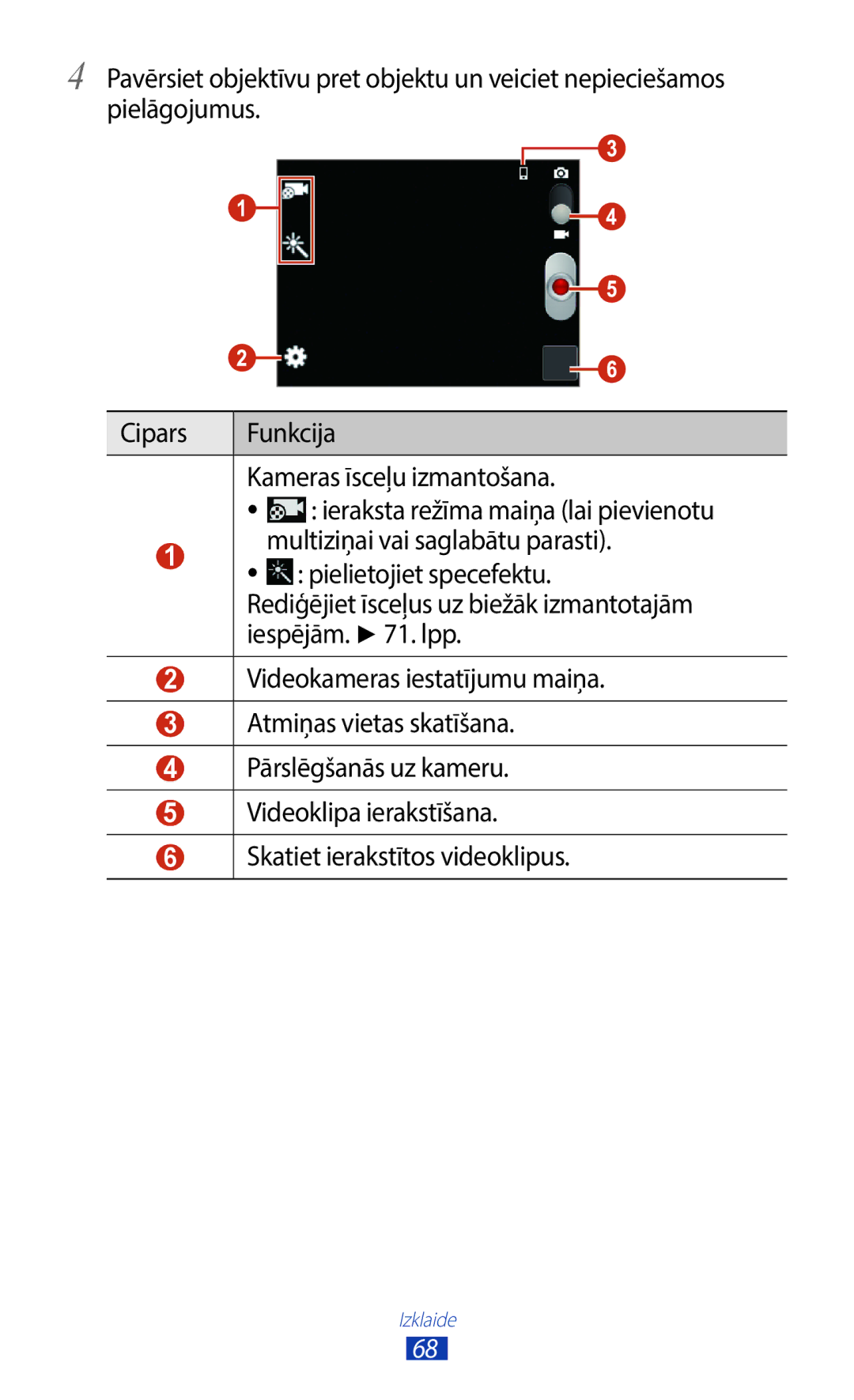 Samsung GT-B5330ZWASEB manual Ieraksta režīma maiņa lai pievienotu 