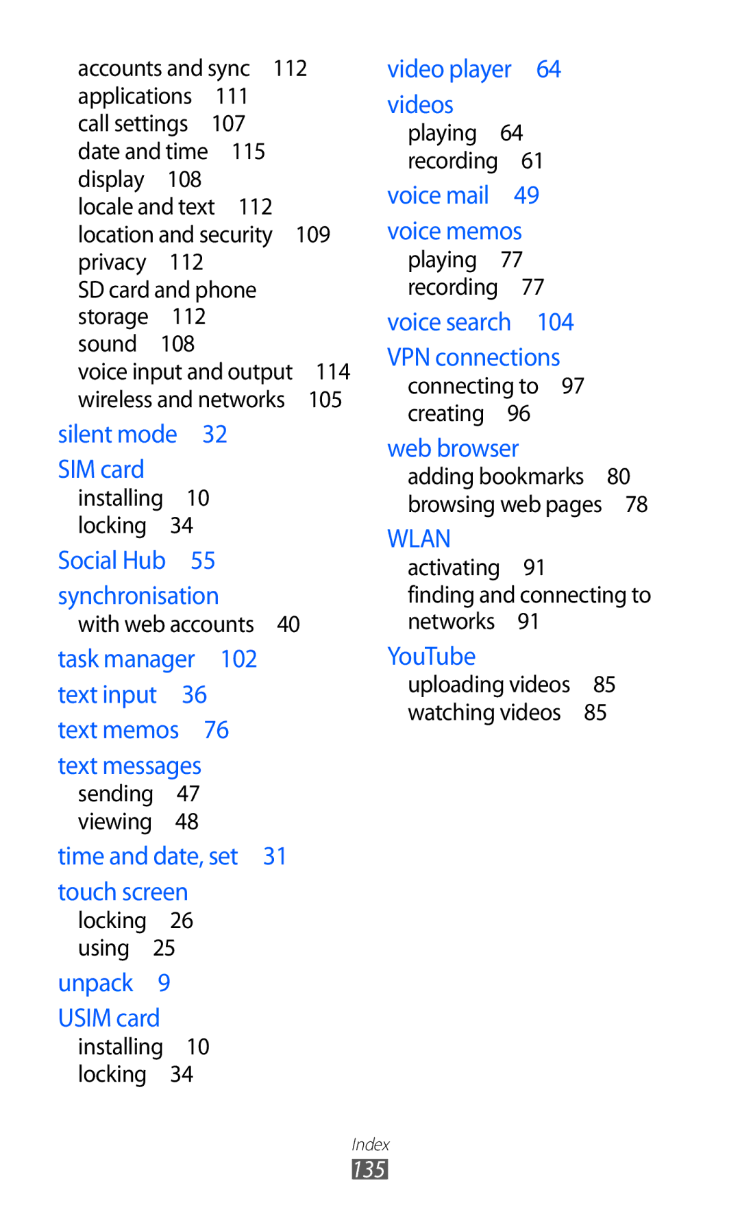 Samsung GT-B5510 user manual Wlan 