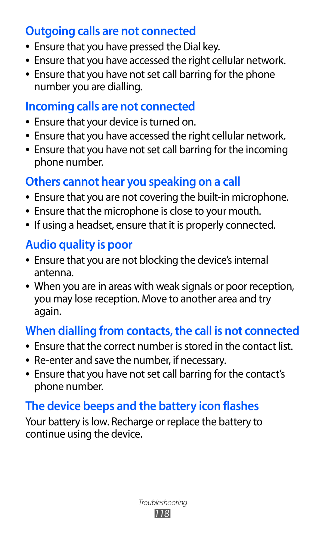 Samsung GT-B5510 Ensure that you have pressed the Dial key, Number you are dialling, Ensure that your device is turned on 