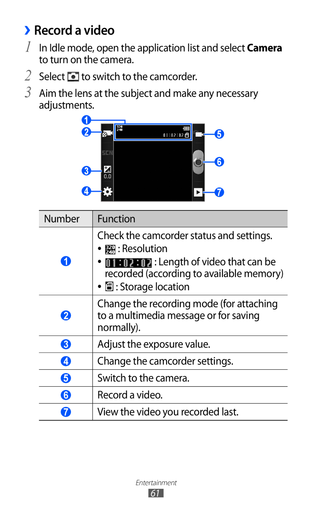 Samsung GT-B5510WSAXSG, GT-B5510CAAABS, GT-B5510CAAAFR, GT-B5510WSAABS manual ››Record a video, Length of video that can be 