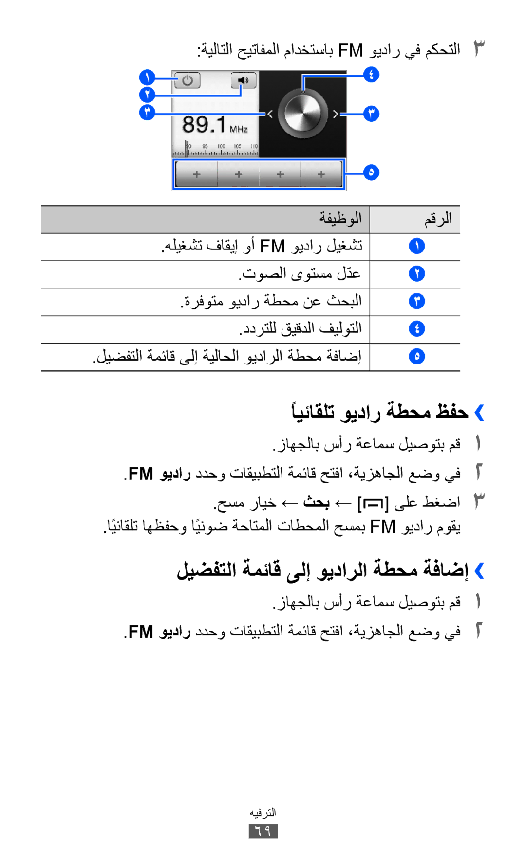 Samsung GT-B5510CAAKSA, GT-B5510CAAABS, GT-B5510CAAAFR ًايئاقلت ويدار ةطحم ظفح››, ليضفتلا ةمئاق ىلإ ويدارلا ةطحم ةفاضإ›› 