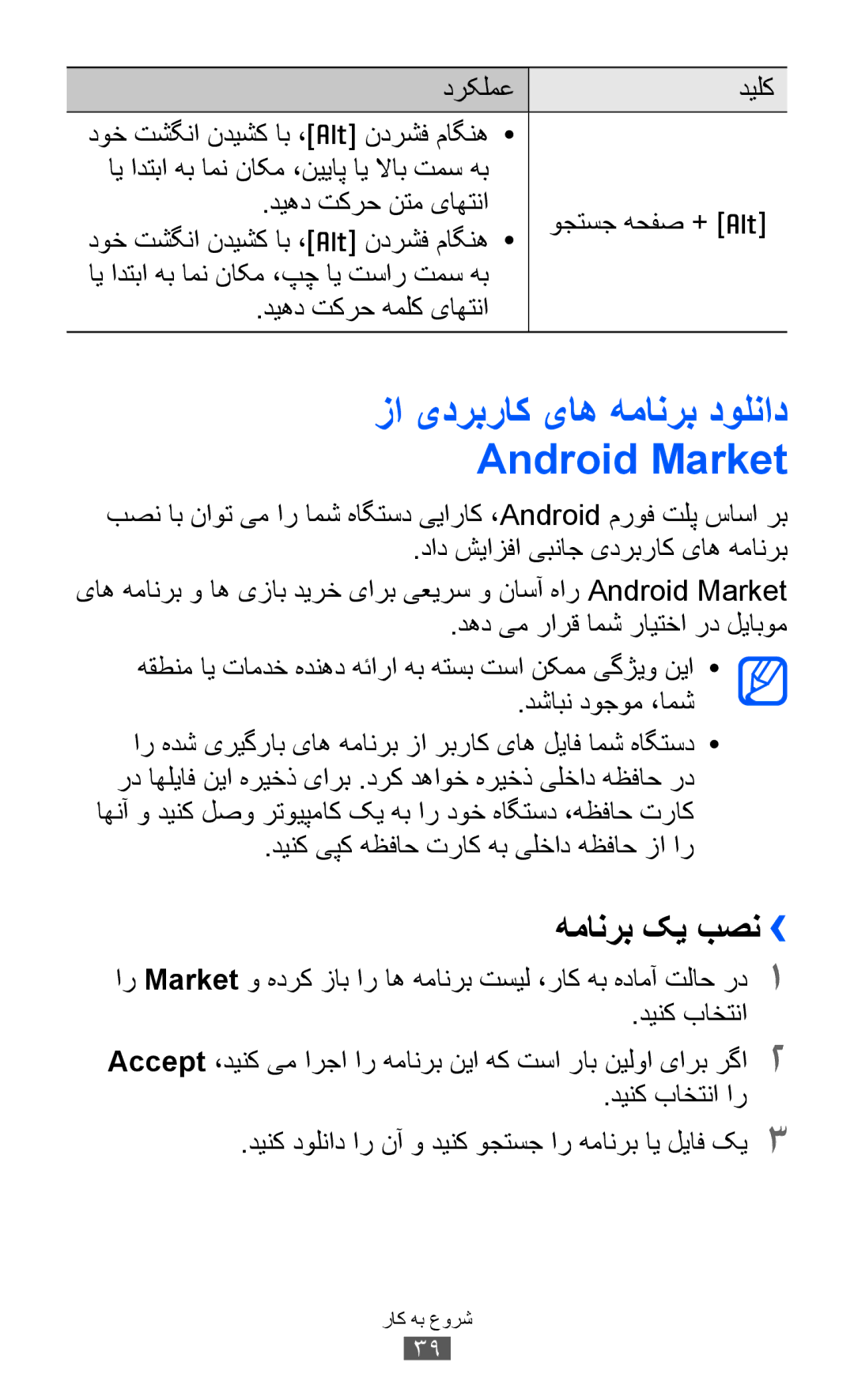 Samsung GT-B5510WSAXSG زا یدربراک یاه همانرب دولناد Android Market, همانرب کی بصن››, دوخ تشگنا ندیشک اب ، ندرشف ماگنه 