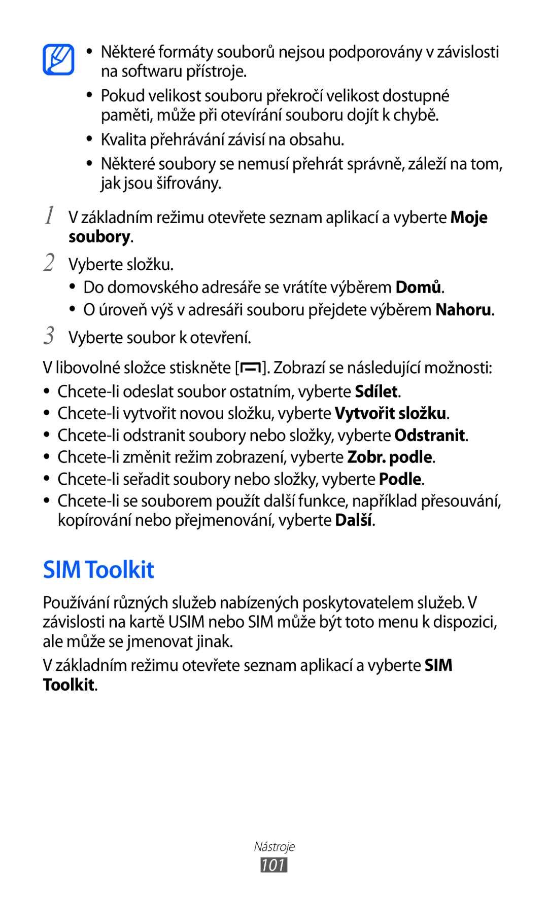 Samsung GT-B5510CAAXSK, GT-B5510CAAO2C manual SIM Toolkit, 101 