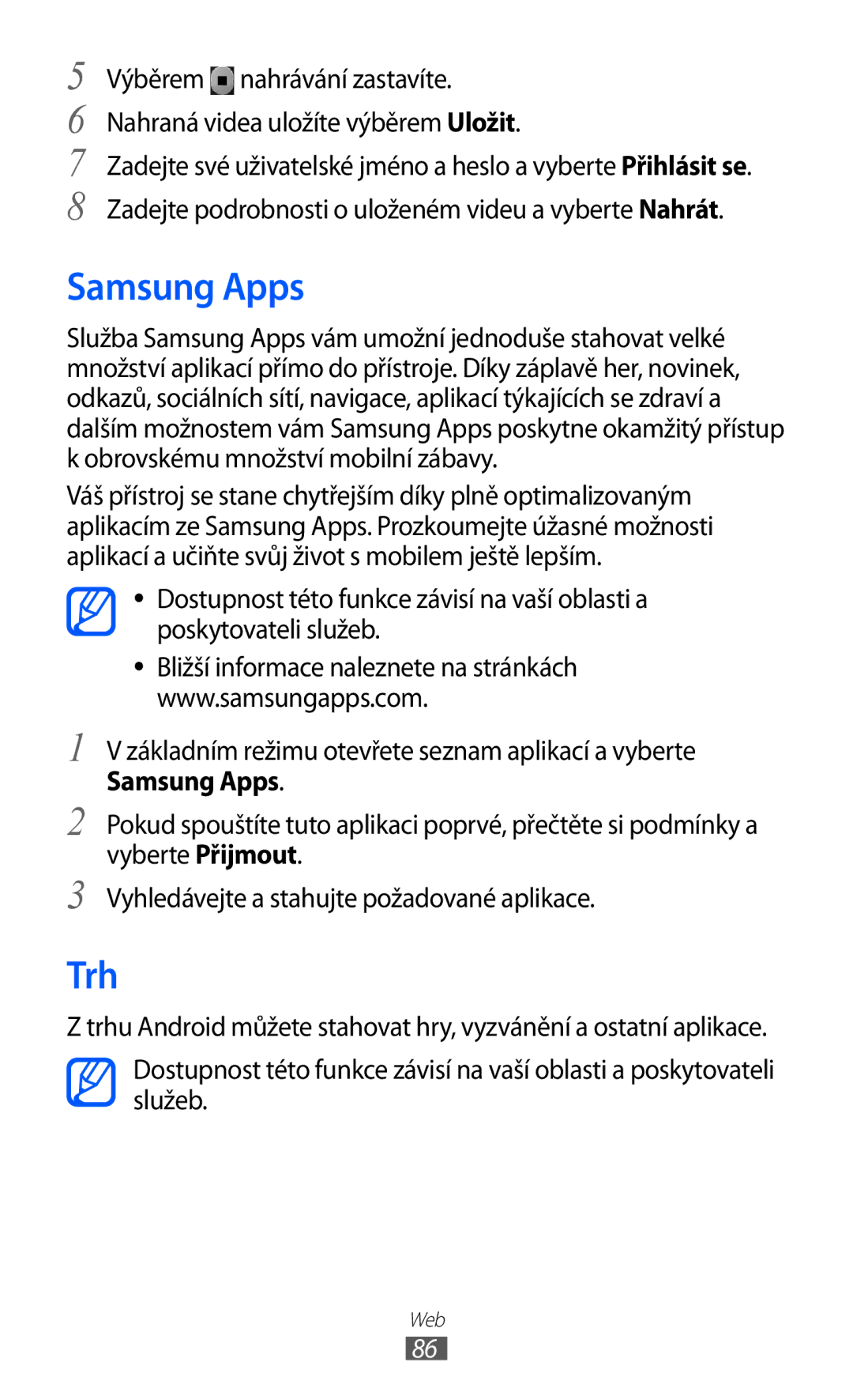 Samsung GT-B5510CAAO2C, GT-B5510CAAXSK manual Samsung Apps, Trh 