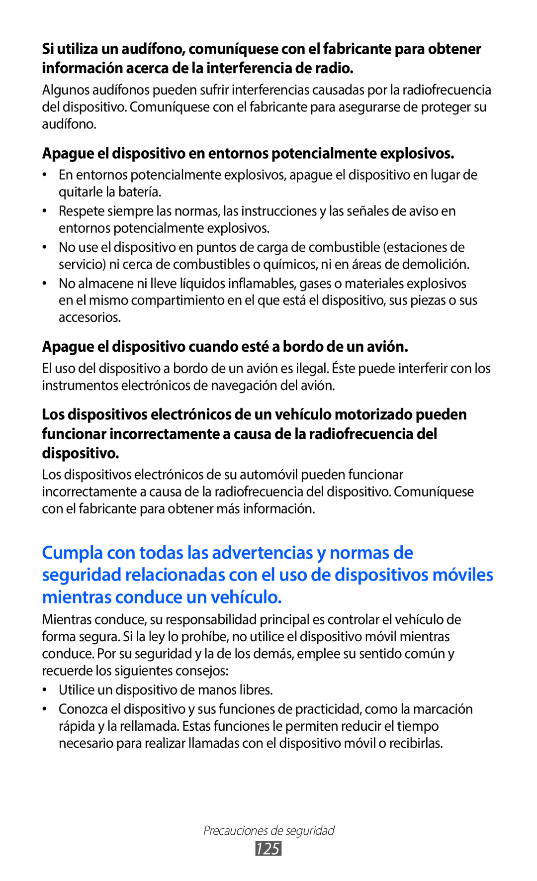 Samsung GT-B5510WSAATL, GT-B5510CAAYOG, GT-B5510CAAFOP 125, Apague el dispositivo en entornos potencialmente explosivos 