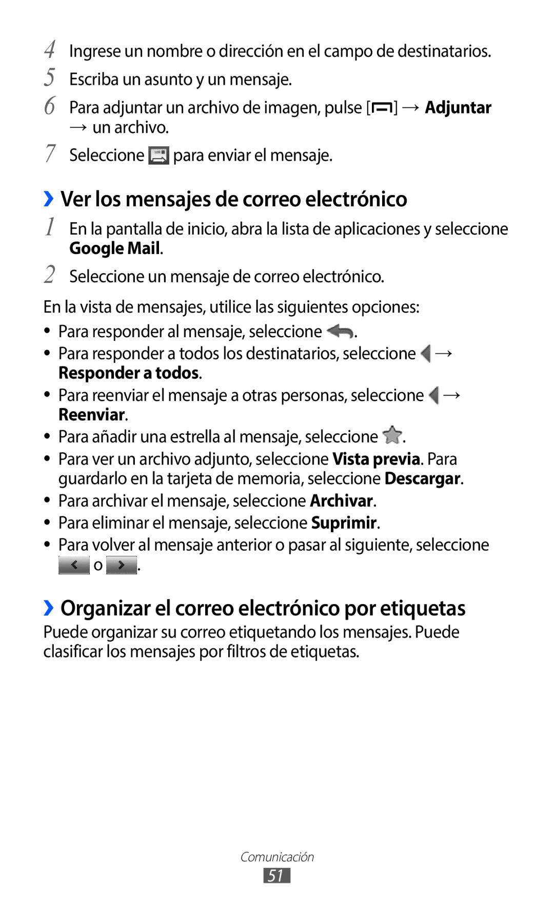 Samsung GT-B5510CAAFOP, GT-B5510CAAYOG manual ››Ver los mensajes de correo electrónico, Responder a todos, Reenviar 