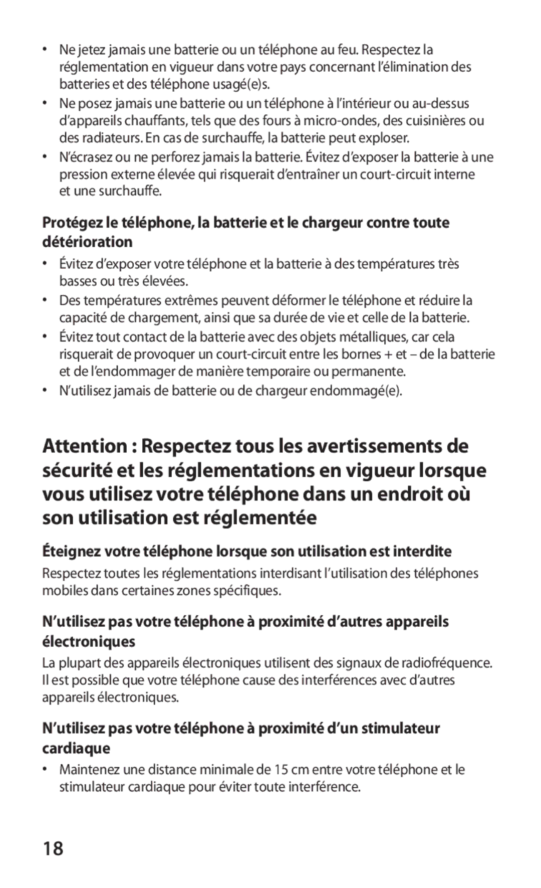 Samsung GT-B5510WSABGL, GT-B5510CAABGL, GT-B5510WSAGBL manual ’utilisez jamais de batterie ou de chargeur endommagée 