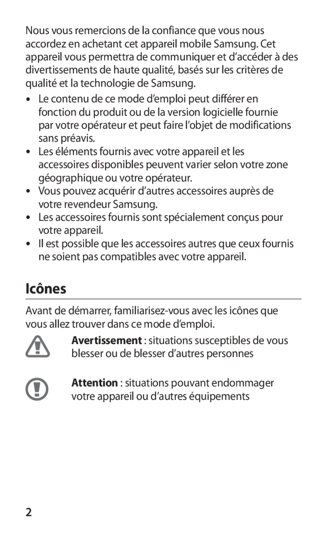 Samsung GT-B5510WSAGBL, GT-B5510WSABGL, GT-B5510CAABGL, GT2B5510WSABGL, GT-B5510CAAGBL, GT2B5510CAAGBL manual Icônes 